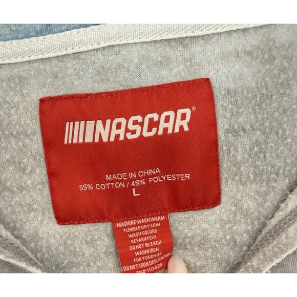 NASCAR 75th Anniversary Raglan Hoodie Women’s Large Sweatshirt Light Blue Gray - Picture 5 of 10